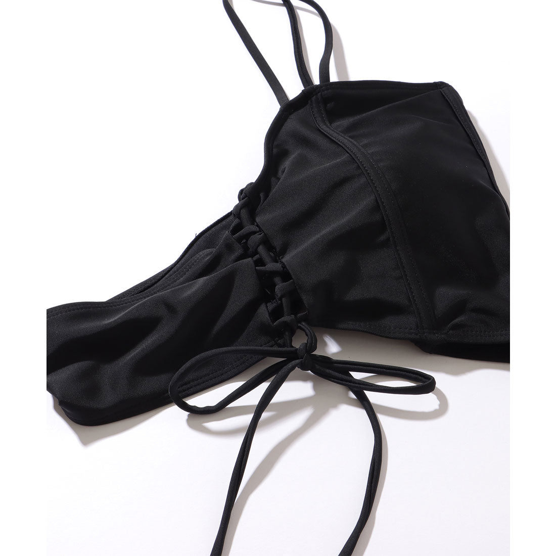 レースレディース Lace Ladies サイド レースアップ ホルターネック ビキニ セット【返品不可商品】 （ブラック） ブラック