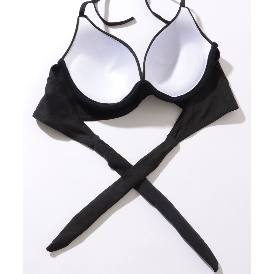 レースレディース Lace Ladies 【3点セット】 レースチュニック付き ソリッドカラー ホルター ビキニ【返品不可商品】 （ブラック） ブラック