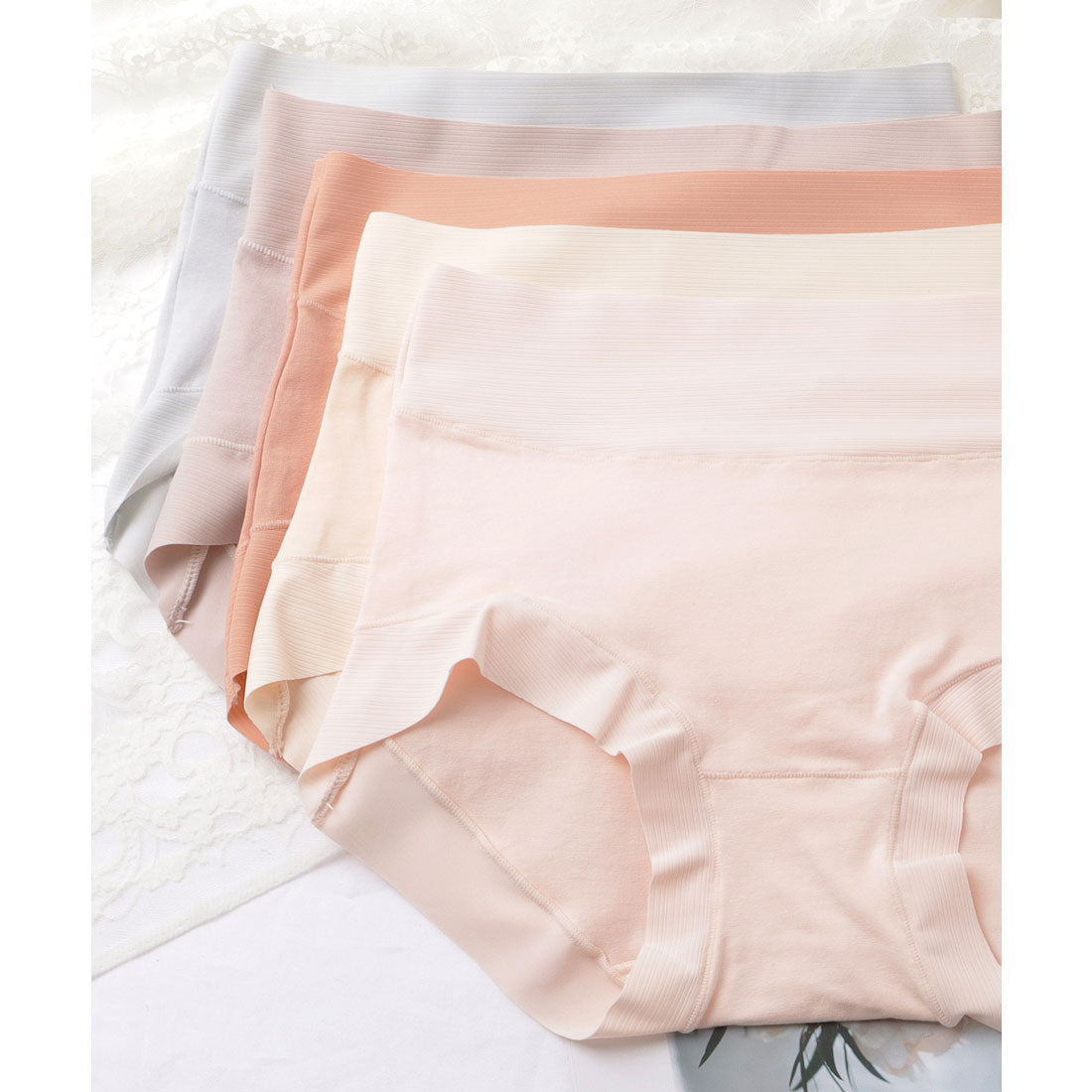 レースレディース Lace Ladies 【5枚セット】ハイウエスト ベーシック カラー ショーツ【返品不可商品】 （5枚セット） 5枚セット