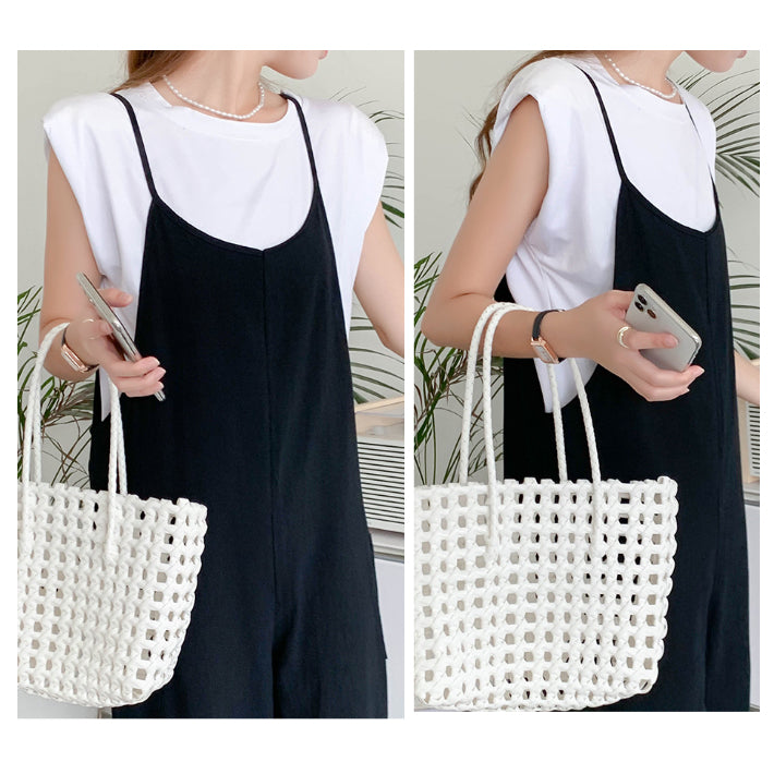 リリーオブバリー Lily of Valley カジュアル オールインワン リネン ロング キャミソール ゆったり フレア 上品 ワイド （BK） BK