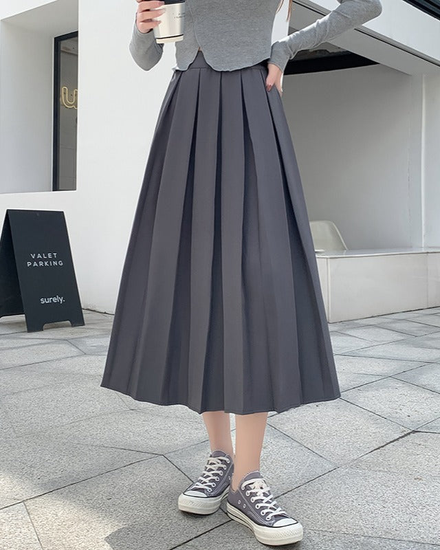 リリーオブバリー Lily of Valley フロント ワイドプリーツ スカート ボトムス ウエストゴム きれいめ カジュアル 上品 （DGR） DGR
