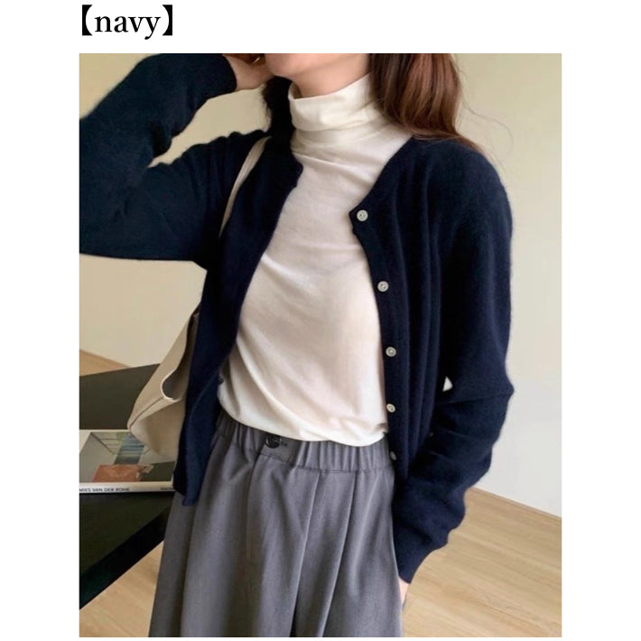 リリーオブバリー Lily of Valley ベーシック ショート ニット カーディガン 長袖 トップス きれいめ 上品 清楚 カジュアル （GR） GR