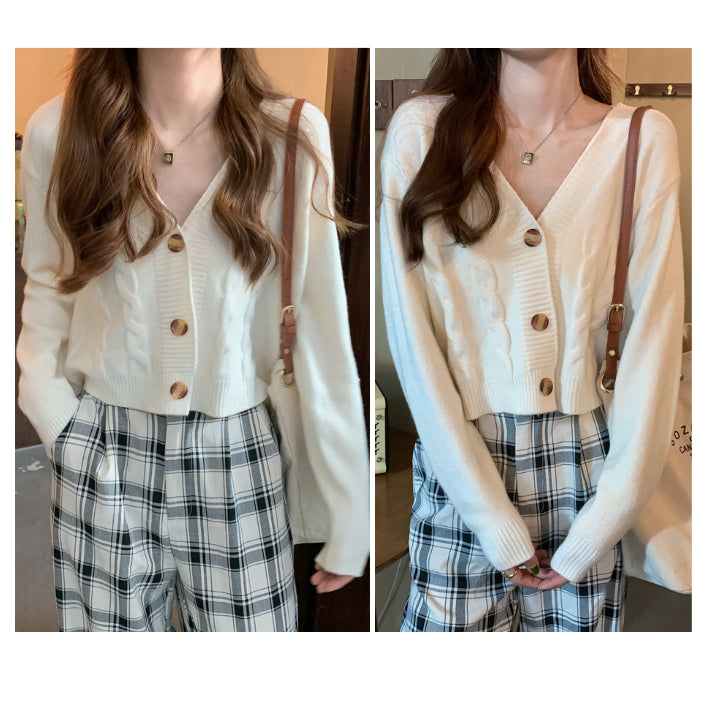 リリーオブバリー Lily of Valley 編み込み ニット カーディガン ケーブル 長袖 トップス きれいめ 上品 清楚 ショート （BK） BK