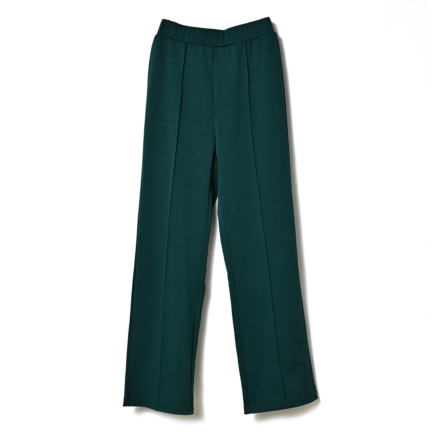 リリーオブバリー Lily of Valley ストレート ポンチ イージー パンツ スリム ウエストゴム ストレッチ ピンタック ハイウエスト,FGN