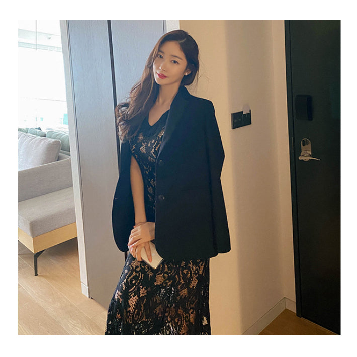 リリーオブバリー Lily of Valley 総レース マーメイド ドレス ワンピース ミディアム丈 結婚式 二次会 清楚 上品 きれいめ （BK） BK