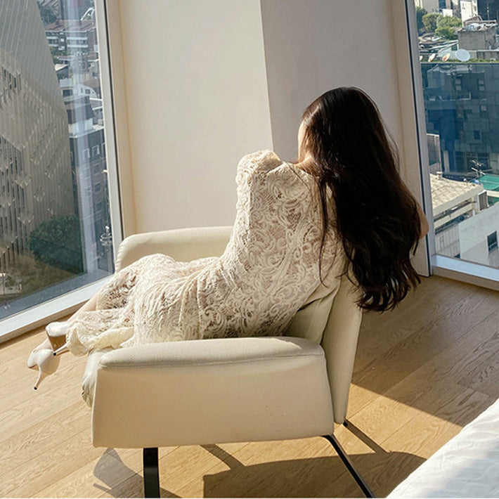 リリーオブバリー Lily of Valley 総レース マーメイド ドレス ワンピース ミディアム丈 結婚式 二次会 清楚 上品 きれいめ （BK） BK