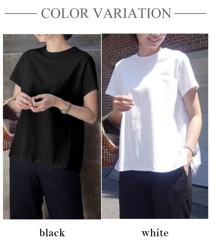 Lily of Valley Back Peplum Flare Simple T-Shirt Short Sleeve Spring Summer Fluffy Casual Cut and Sew