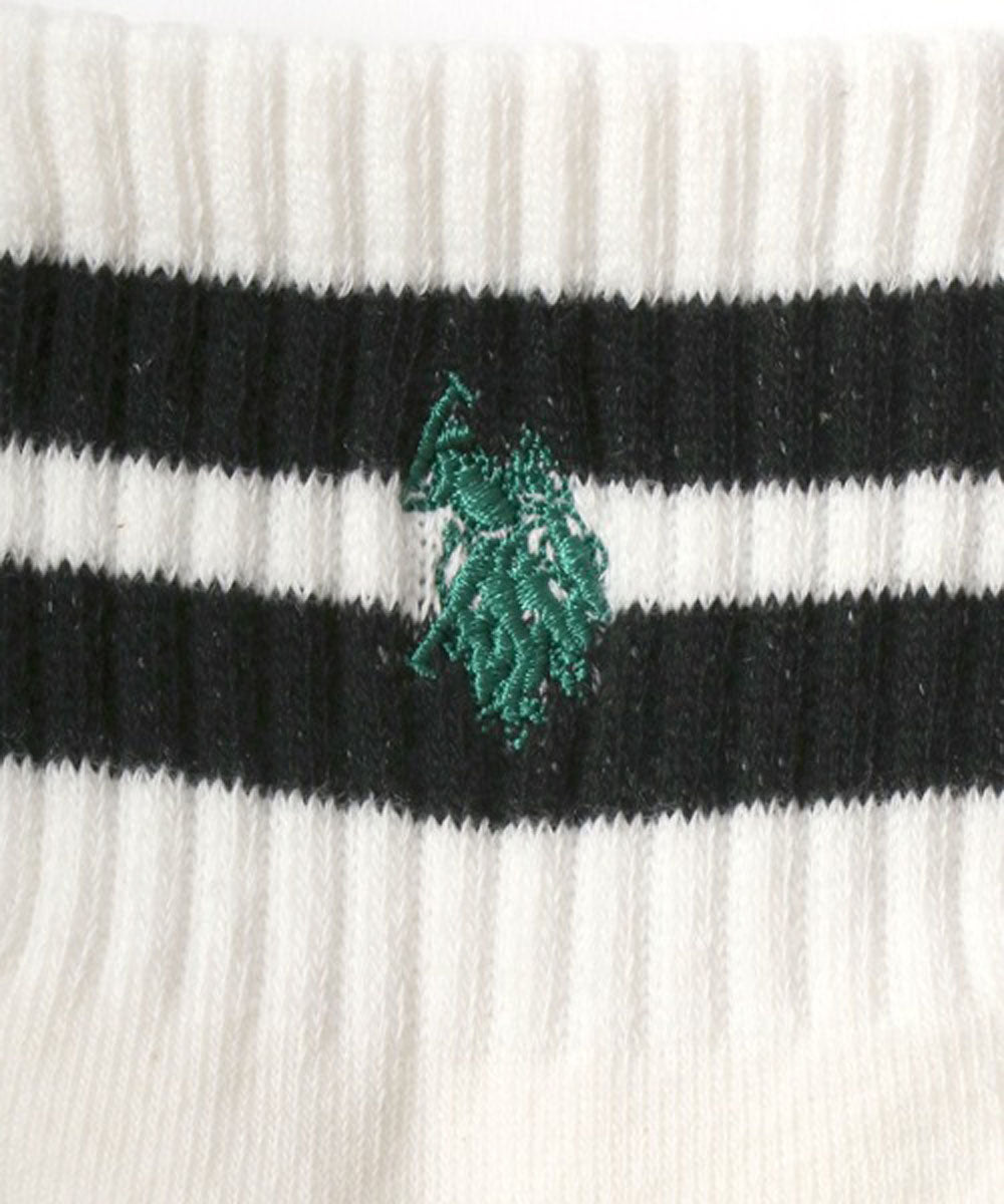 ラザル Lazar U.S.POLO ASSN/ユーエスポロアッスン 靴下 3P 無地 ライン ロゴ ワンポイント刺繍 ソックス 3足セット （ホワイト系その他2） ホワイト系その他2