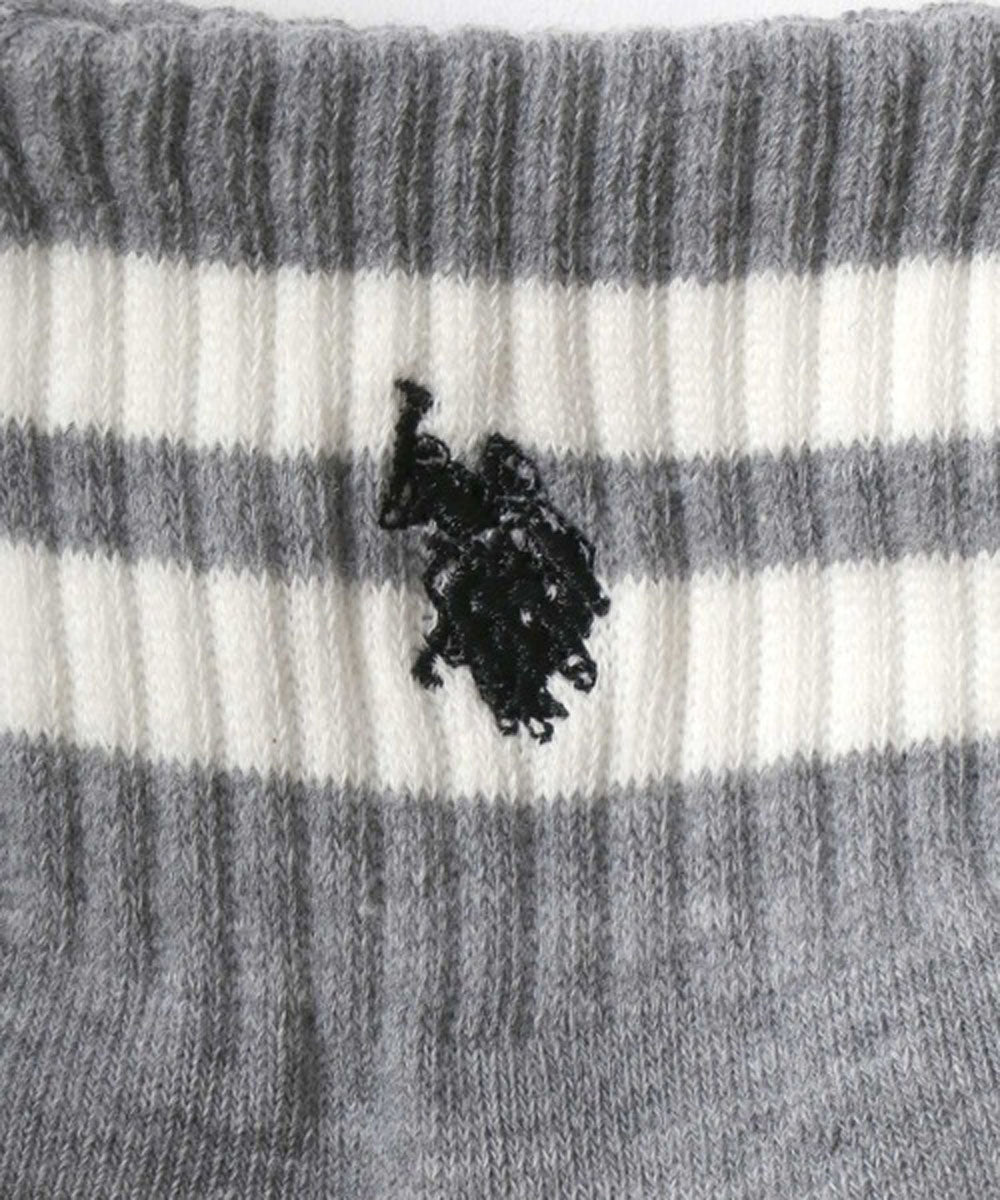 ラザル Lazar U.S.POLO ASSN/ユーエスポロアッスン 靴下 3P 無地 ライン ロゴ ワンポイント刺繍 ソックス 3足セット （ホワイト系その他2） ホワイト系その他2