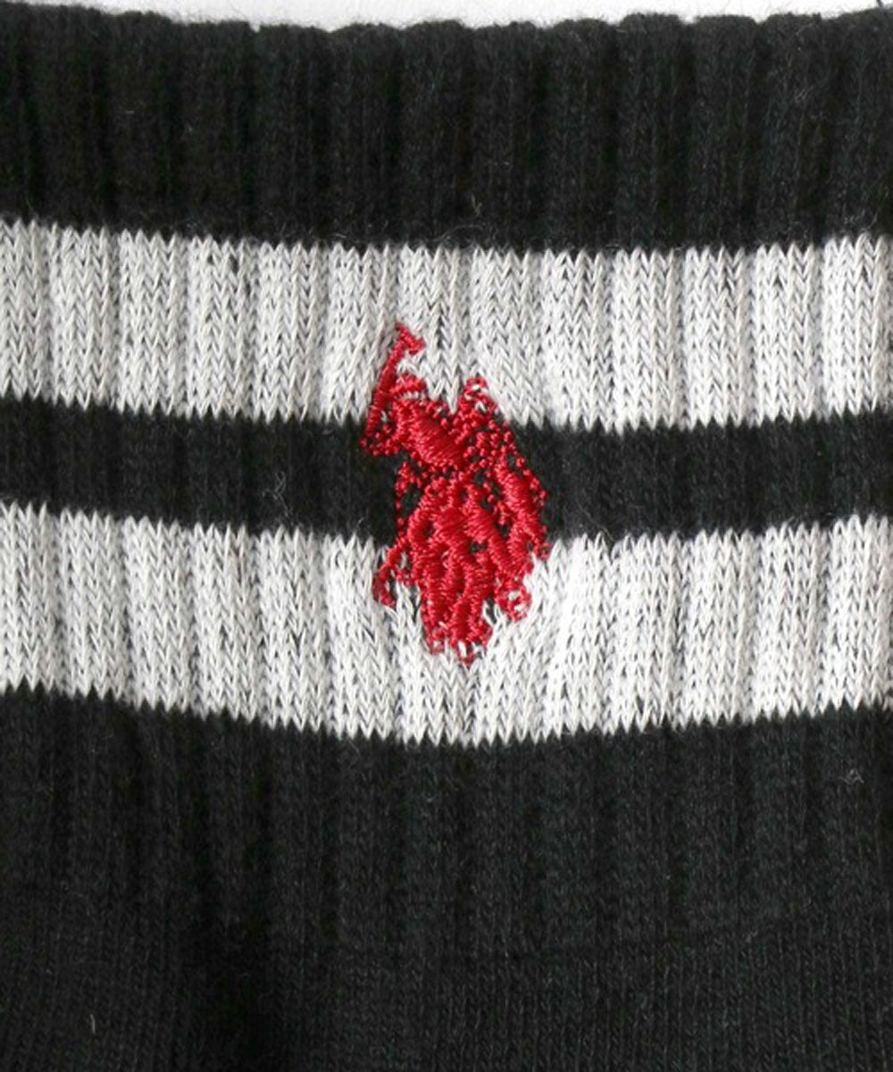 ラザル Lazar U.S.POLO ASSN/ユーエスポロアッスン 靴下 3P 無地 ライン ロゴ ワンポイント刺繍 ソックス 3足セット （ホワイト系その他2） ホワイト系その他2