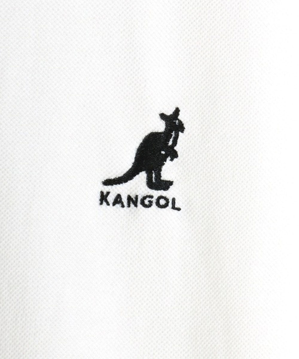 ラザル Lazar KANGOL/カンゴール Lazar別注・コラボ オーバーサイズ カノコ 無地 襟ライン 半袖ポロシャツ レディース メンズ （ブラック×ホワイト） ブラック×ホワイト