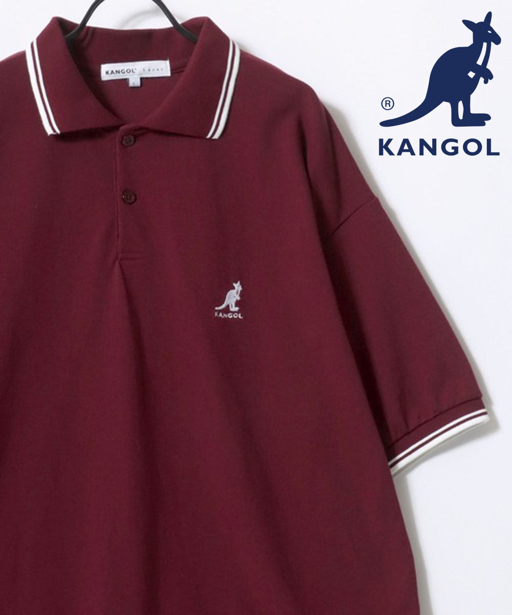 ラザル Lazar KANGOL/カンゴール Lazar別注・コラボ オーバーサイズ カノコ 無地 襟ライン 半袖ポロシャツ レディース メンズ （ワイン） ワイン