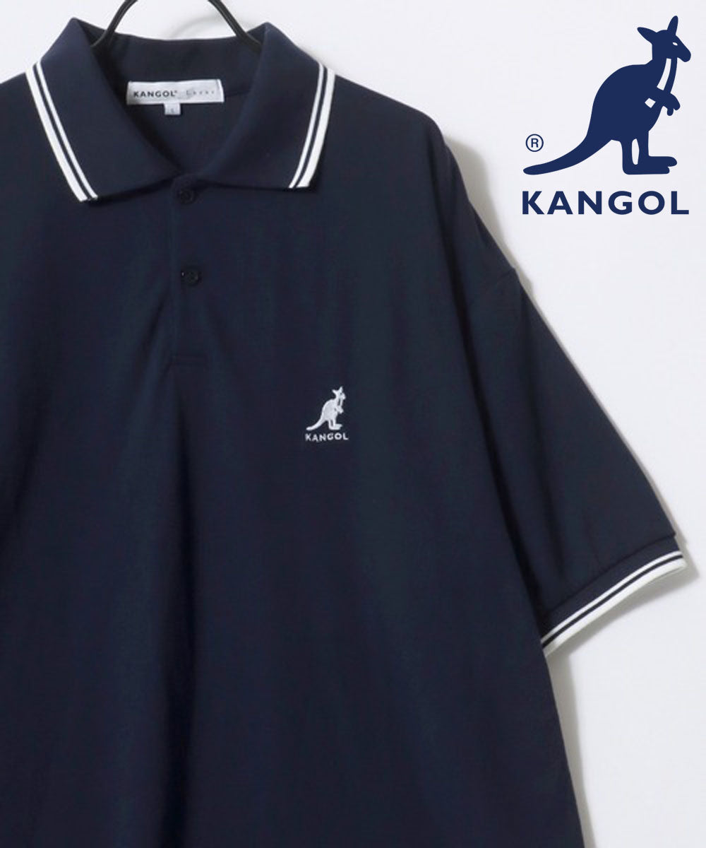 ラザル Lazar KANGOL/カンゴール Lazar別注・コラボ オーバーサイズ カノコ 無地 襟ライン 半袖ポロシャツ レディース メンズ （ネイビー） ネイビー