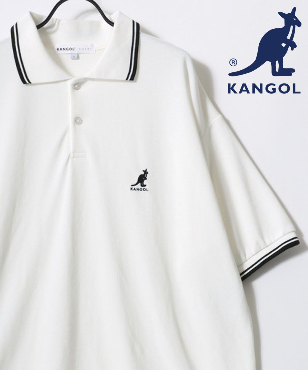 ラザル Lazar KANGOL/カンゴール Lazar別注・コラボ オーバーサイズ カノコ 無地 襟ライン 半袖ポロシャツ レディース メンズ （ホワイト） ホワイト