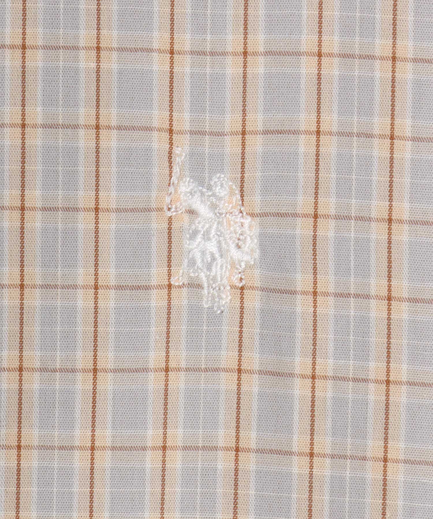 U.S. POLO ASSN./ユーエスポロアッスン オーバーサイズ ブロード デニム 無地 チェック ロゴ ワンポイント刺繍 レギュラーカラーシャツ/長袖シャツ メンズ USPA ブラック