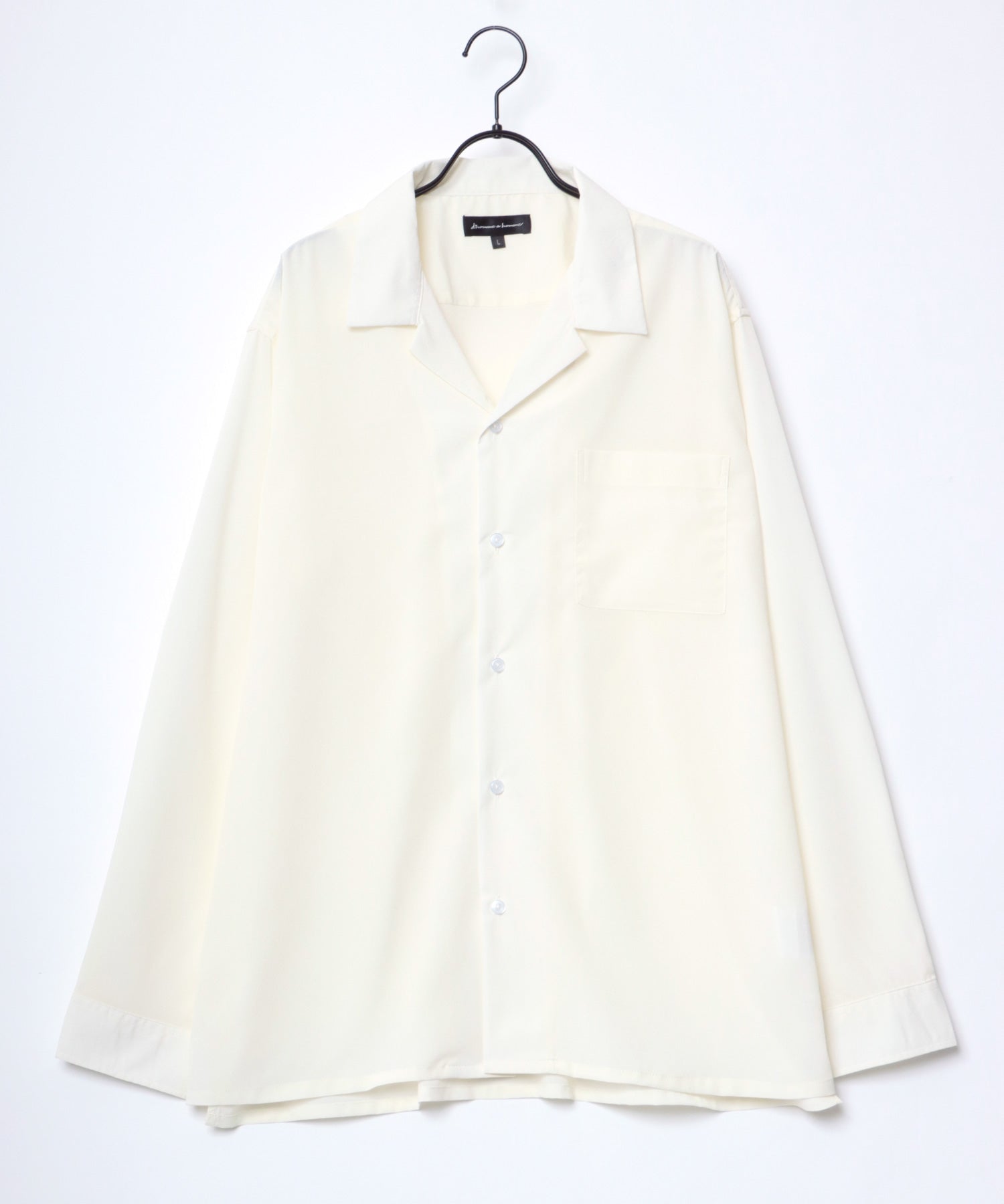 ラザル Lazar 【Lazar】オーバーサイズ ドレープ オープンカラーシャツ/無地/総柄/ストライプ/クレイジーパターン メンズ 長袖 シャツ