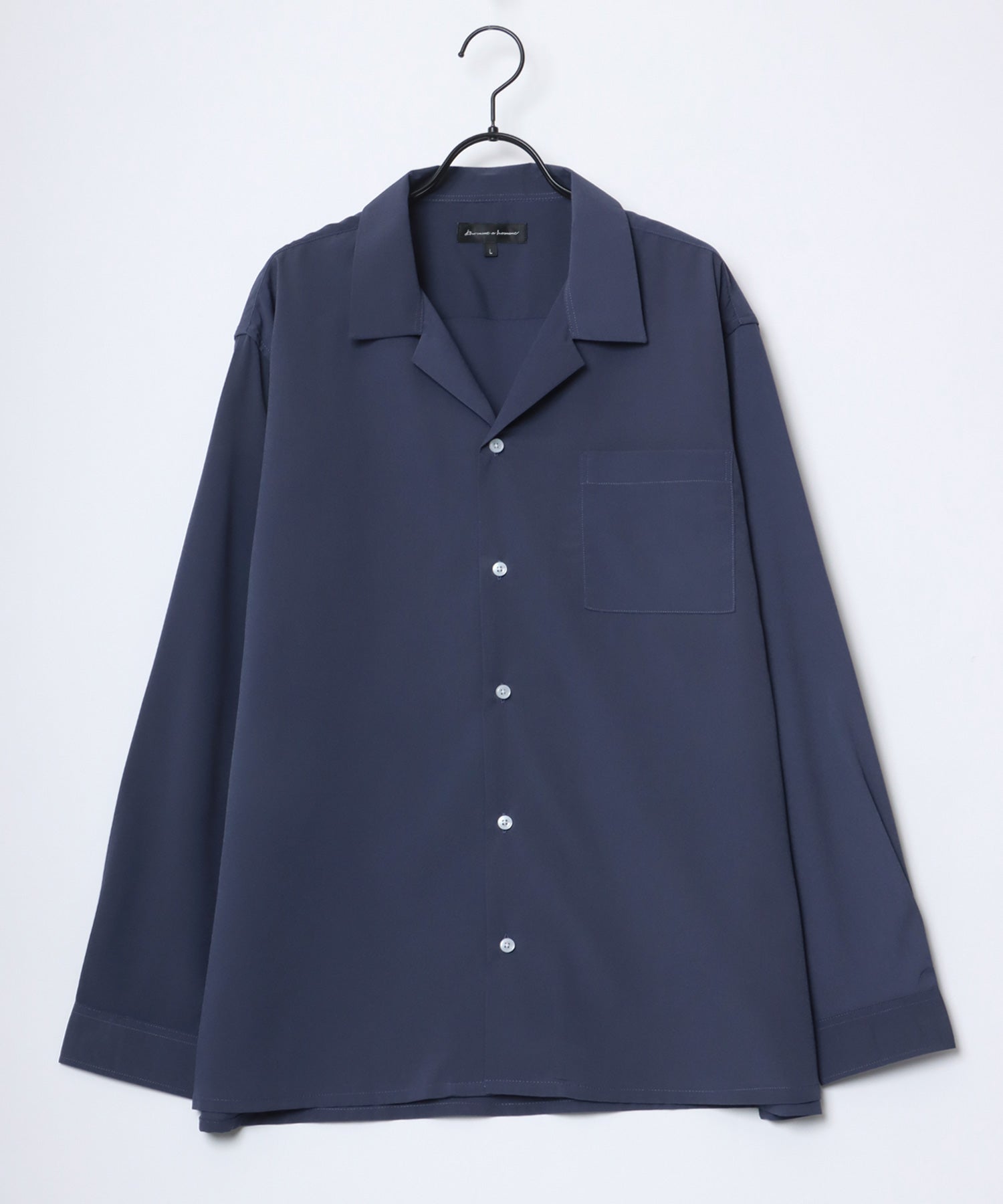 ラザル Lazar 【Lazar】オーバーサイズ ドレープ オープンカラーシャツ/無地/総柄/ストライプ/クレイジーパターン メンズ 長袖 シャツ