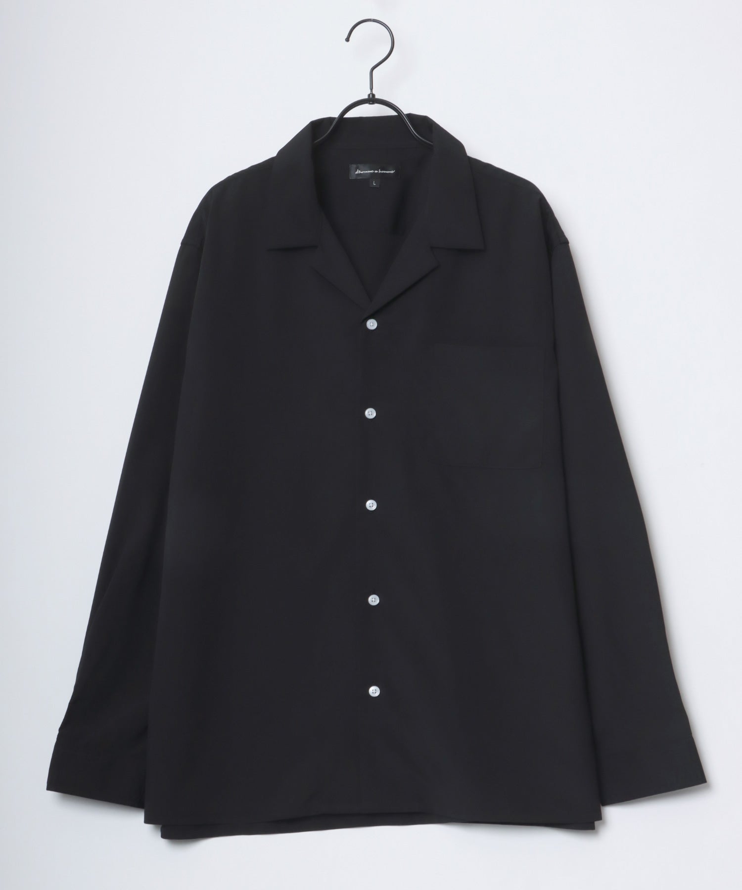 ラザル Lazar 【Lazar】オーバーサイズ ドレープ オープンカラーシャツ/無地/総柄/ストライプ/クレイジーパターン メンズ 長袖 シャツ