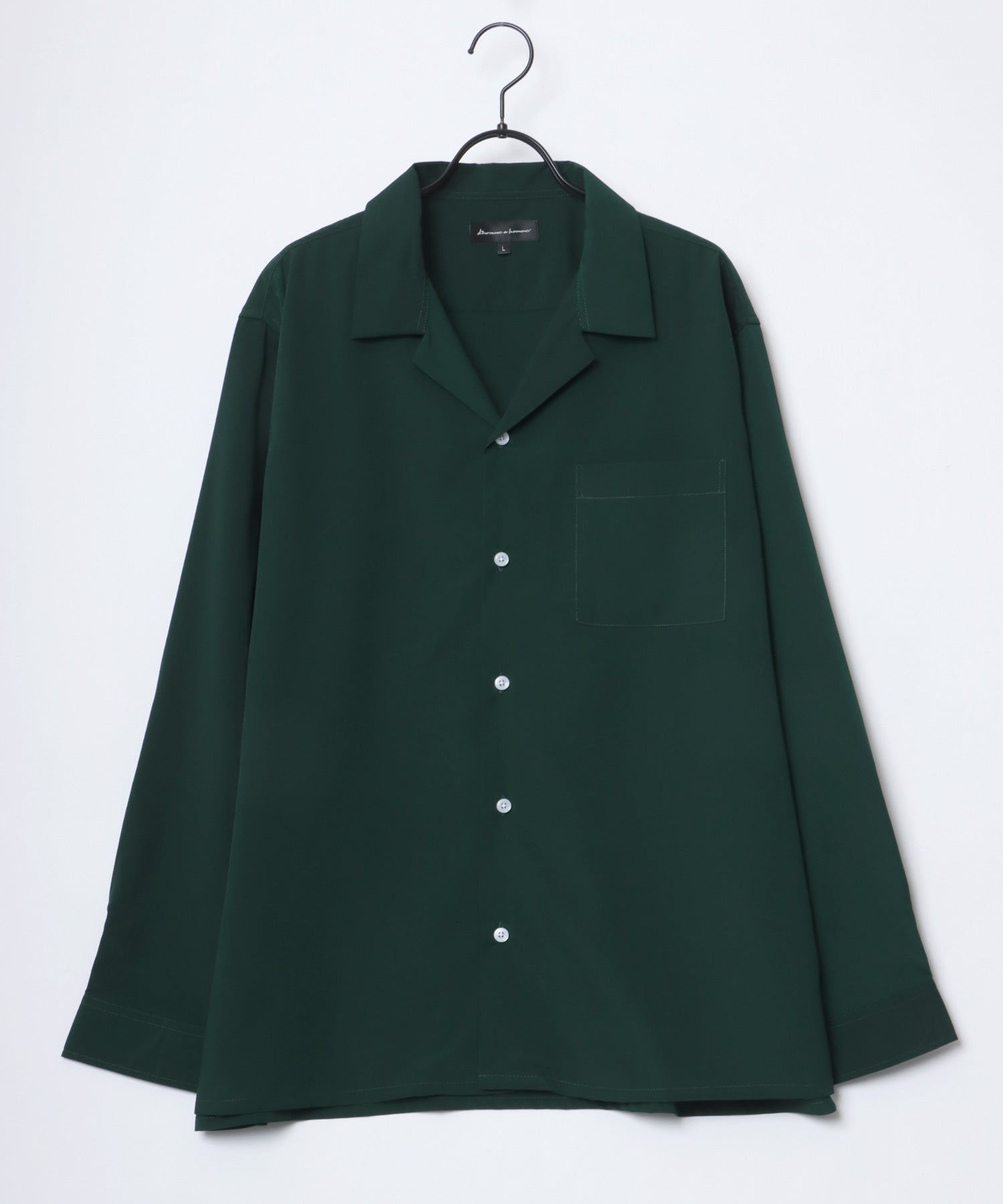 ラザル Lazar 【Lazar】オーバーサイズ ドレープ オープンカラーシャツ/無地/総柄/ストライプ/クレイジーパターン メンズ 長袖 シャツ