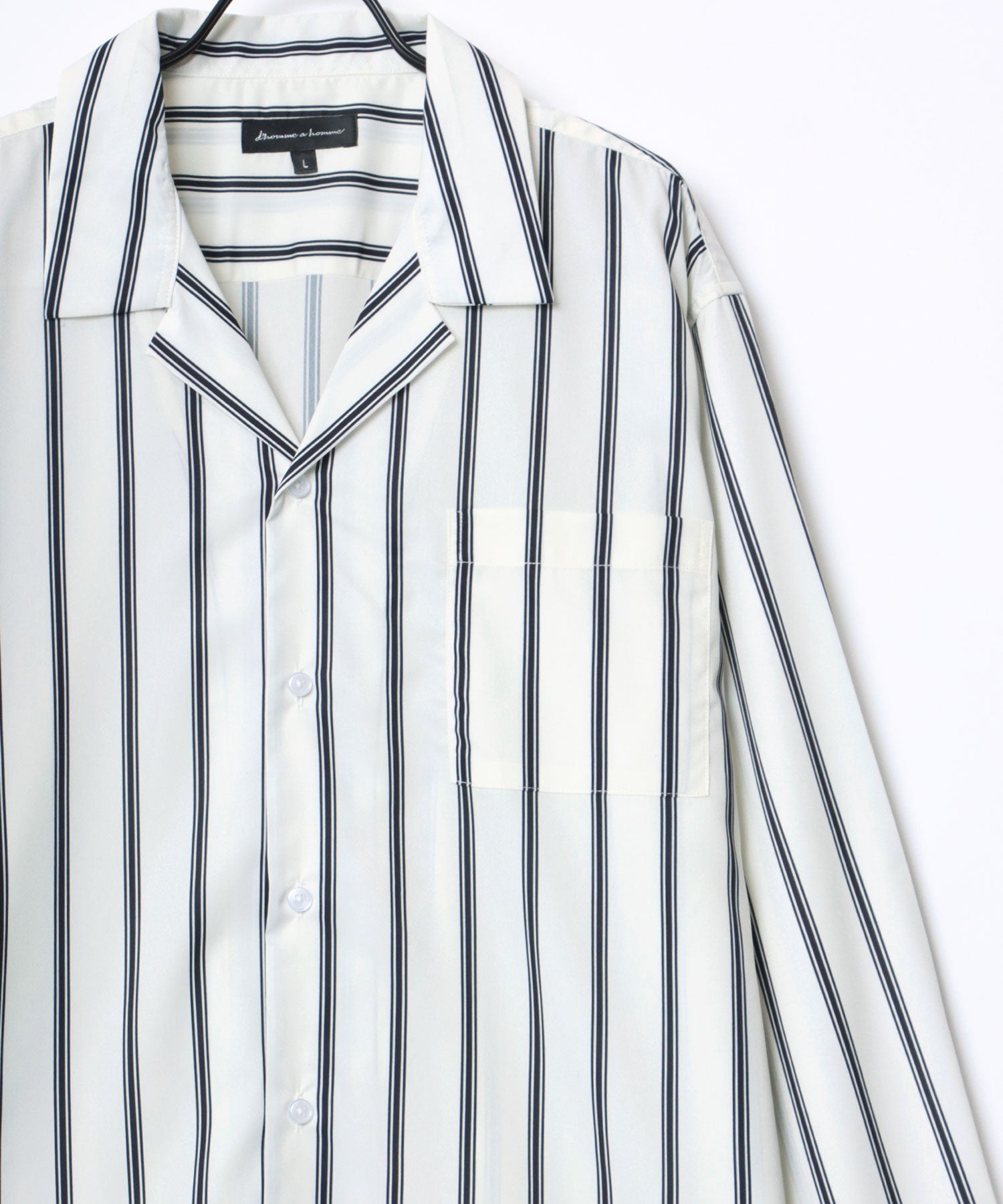 拉扎爾 Lazar 【Lazar】超大碼 垂墜 開領襯衫/純色/全圖案/條紋/瘋狂圖案 男士 長袖 襯衫