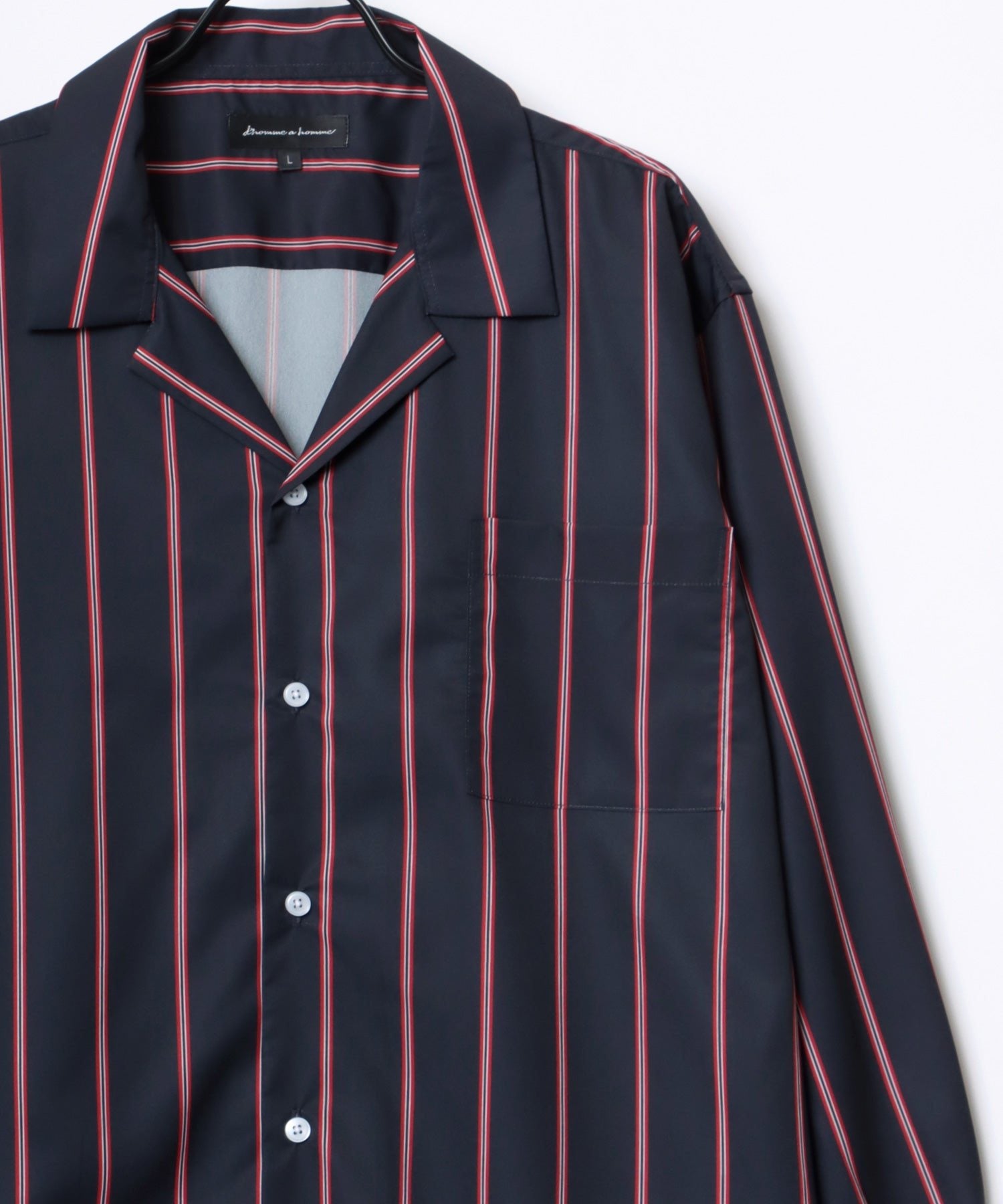 拉扎爾 Lazar 【Lazar】超大碼 垂墜 開領襯衫/純色/全圖案/條紋/瘋狂圖案 男士 長袖 襯衫