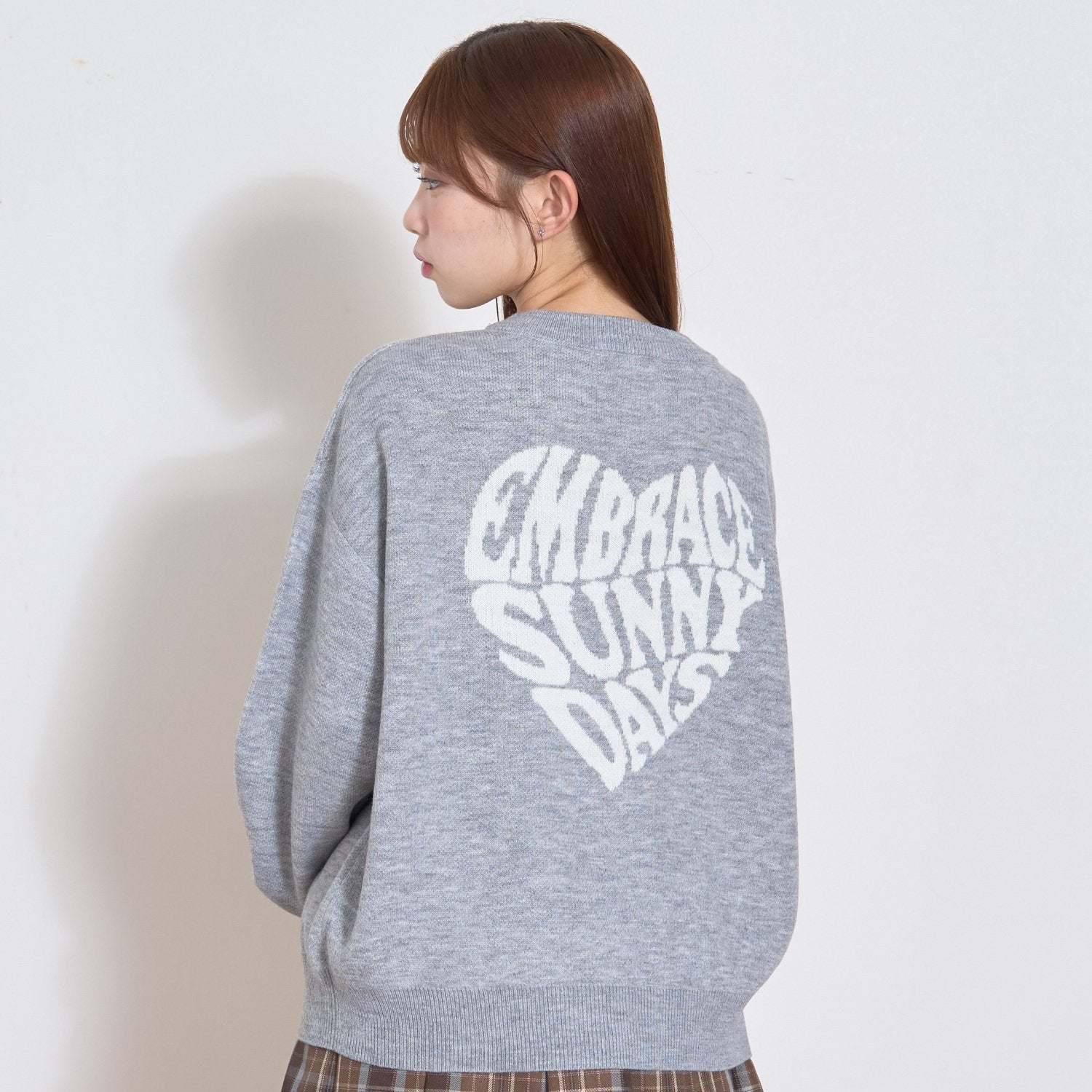 ラブトキシック Lovetoxic バックハートニットプルオーバー （TOP・グレー） TOP・グレー