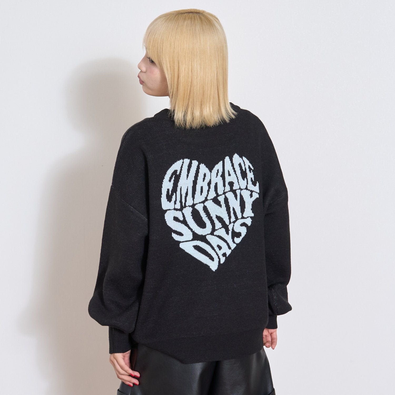 ラブトキシック Lovetoxic バックハートニットプルオーバー （クロ） クロ