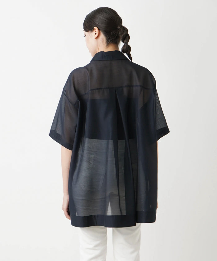 レリアンプラスハウス Leilian PLUS HOUSE 半袖スキッパーブラウス【THE NEW】【Leilian WHITE LABEL】 （ブラウン系） ブラウン系