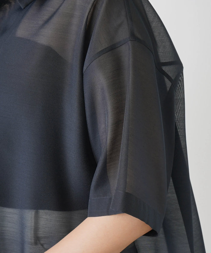 レリアンプラスハウス Leilian PLUS HOUSE 半袖スキッパーブラウス【THE NEW】【Leilian WHITE LABEL】 （ブラウン系） ブラウン系
