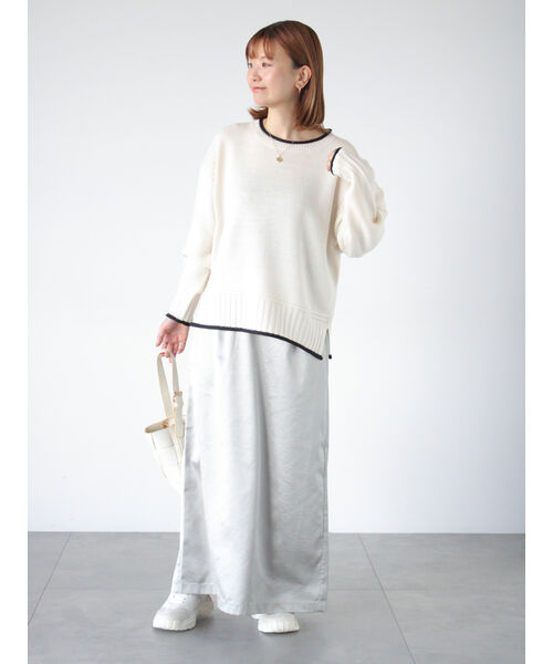 Lugnoncure Color Block Knit Crew Neck