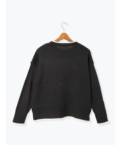 Lugnoncure Color Block Knit Crew Neck