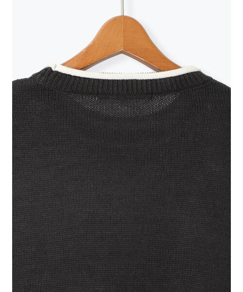 Lugnoncure Color Block Knit Crew Neck