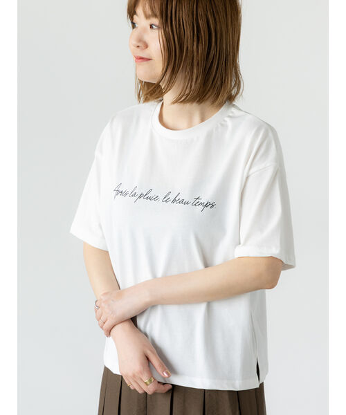 ルノンキュール Lugnoncure 【接触冷感】筆記体ロゴプリントTシャツ （レッド） レッド