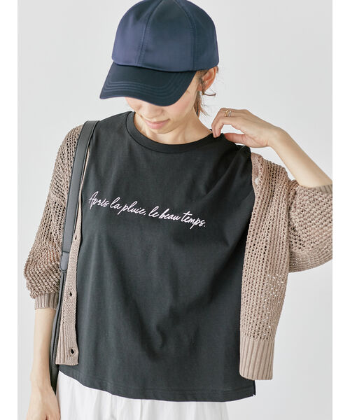 ルノンキュール Lugnoncure 【接触冷感】筆記体ロゴプリントTシャツ （レッド） レッド