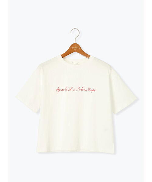 ルノンキュール Lugnoncure 【接触冷感】筆記体ロゴプリントTシャツ （レッド） レッド