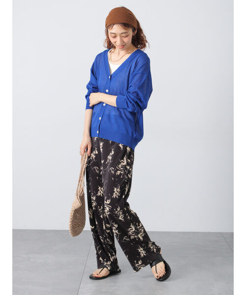 ルノンキュール Lugnoncure 【セルフカット】無地/柄アソートプリーツパンツ （ブルー） ブルー