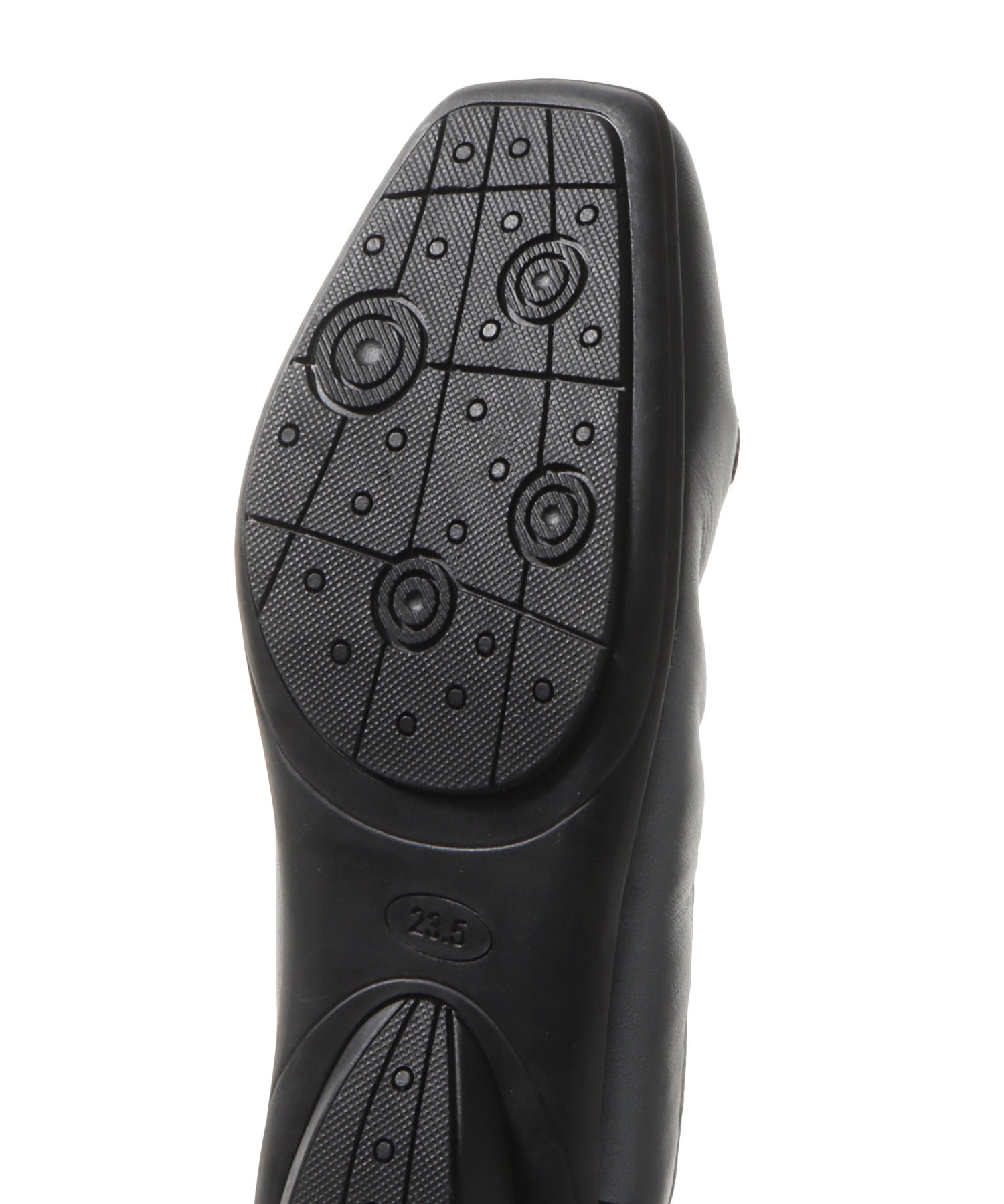 ル ソン Le son 本革 バレエ シューズ  ゴートレザースクエアトゥビットバレエパンプス （グレー） グレー
