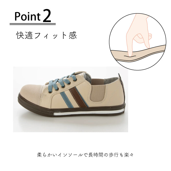 ル ソン Le son 【Le son/ル ソン】コンフォートレトロサイドゴアレースアップスニーカー （デニム） デニム