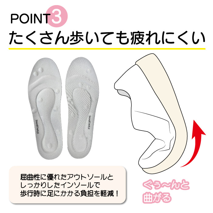 SMART WALK スマートウォーク ストレッチ幅広スニーカー