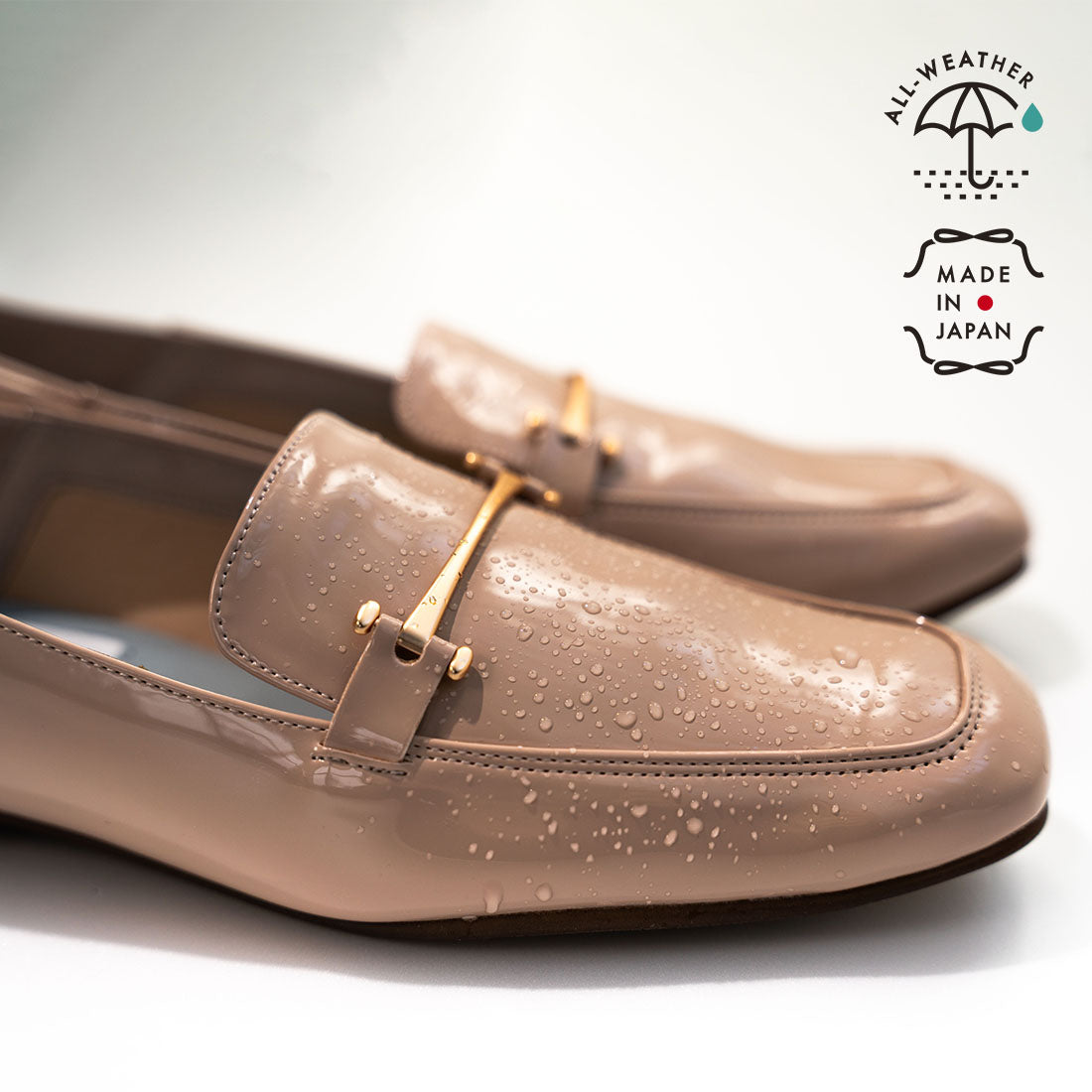 ラフオレッタ Lauf oletta 【レイン対応】ソフトバブーシュローファー ALL-WEATHER(LRH107) （BEIGE-E） BEIGE-E