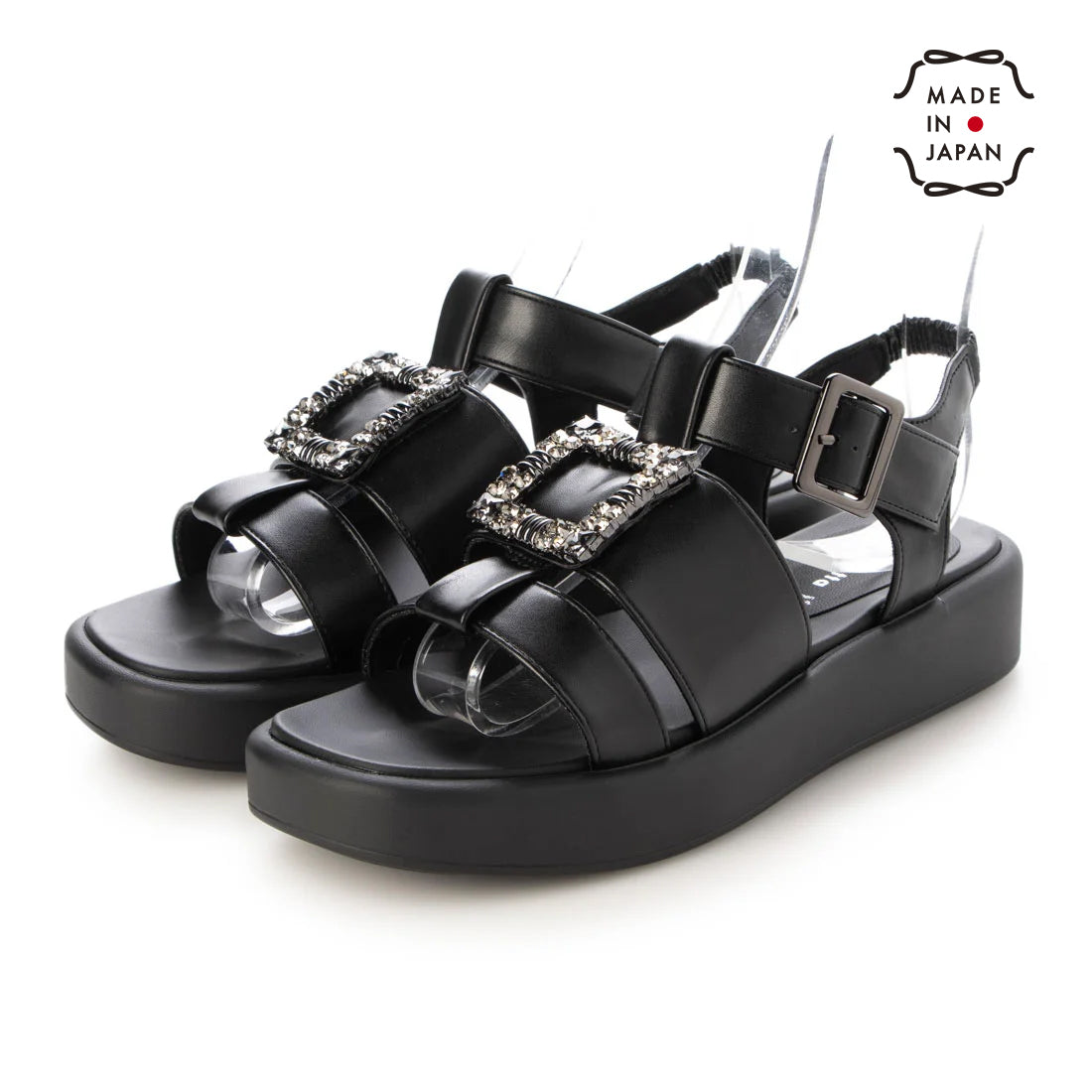 ラフオレッタ Lauf oletta ビジュープラットフォームサンダル(L116) （BLACK） BLACK