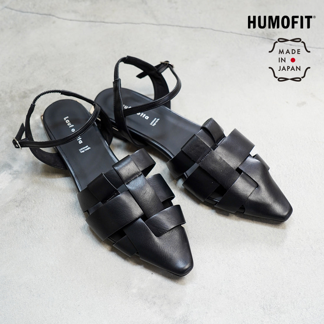 ラフオレッタ Lauf oletta グルカバックストラップパンプス(LH123) （BLACK） BLACK
