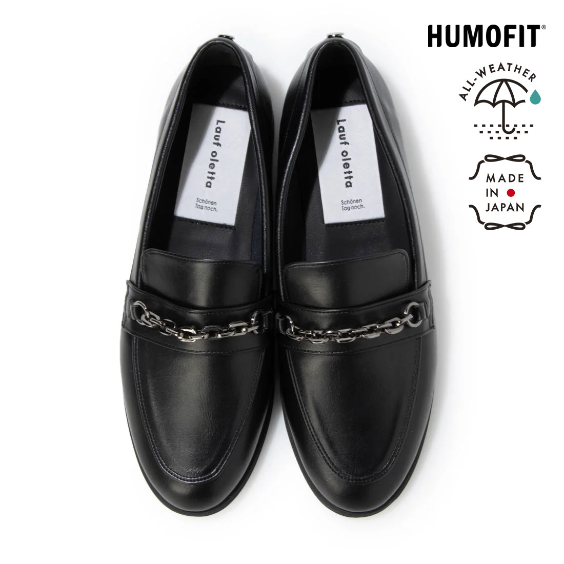 ラフオレッタ Lauf oletta 【レイン対応】ソフトチェーンローファー(LRH124) （BLACK） BLACK