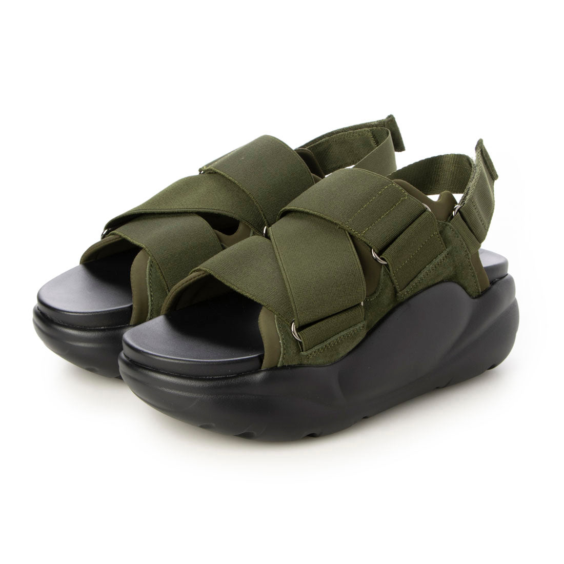 エルビーエヴァンズ L.B.Evans Julia 厚底サンダル （Olive） Olive