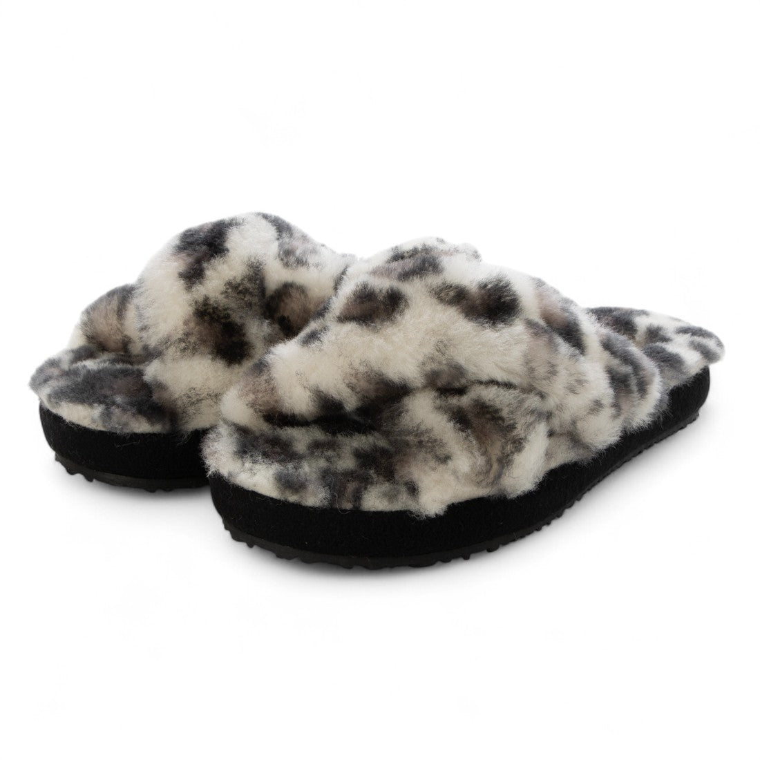 エルビーエヴァンズ L.B.Evans Abby もこもこ前開きクロスベルトシューズ （Leopard） Leopard