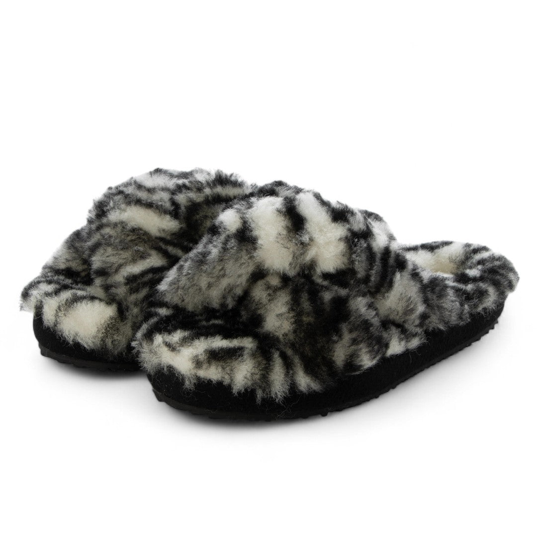 エルビーエヴァンズ L.B.Evans Abby もこもこ前開きクロスベルトシューズ （Zebra） Zebra