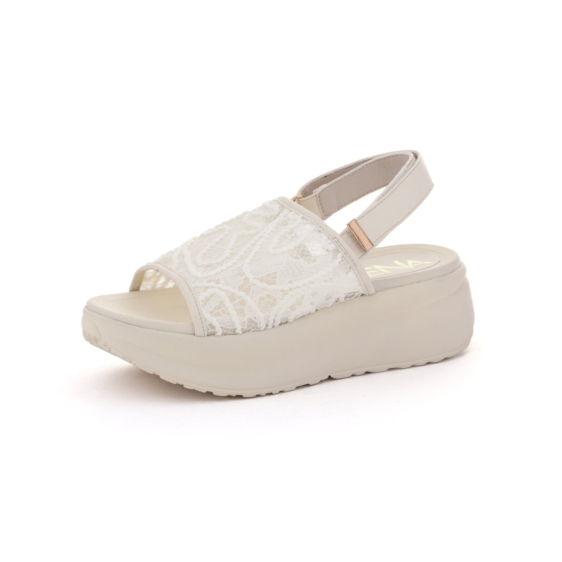 レナ Lena レディース サンダル 厚底 シアーレース ダッド スポサン バックバンド 厚底サンダル 歩きやすい 55105 （アイボリー） アイボリー