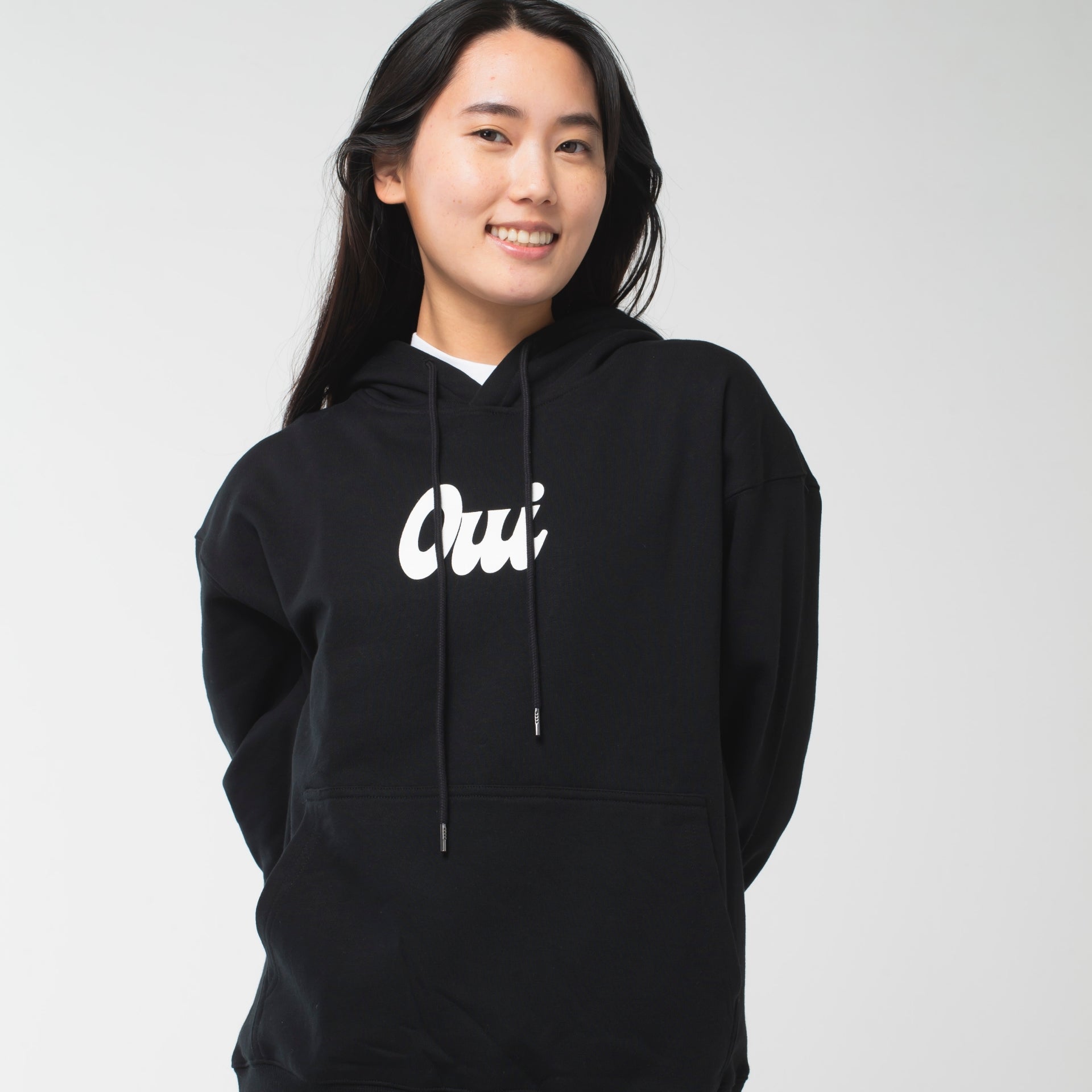 ロングライフアンドハピネス Longlife & Happiness Oui コットン オーバーサイズ フーディー （BLACK） BLACK