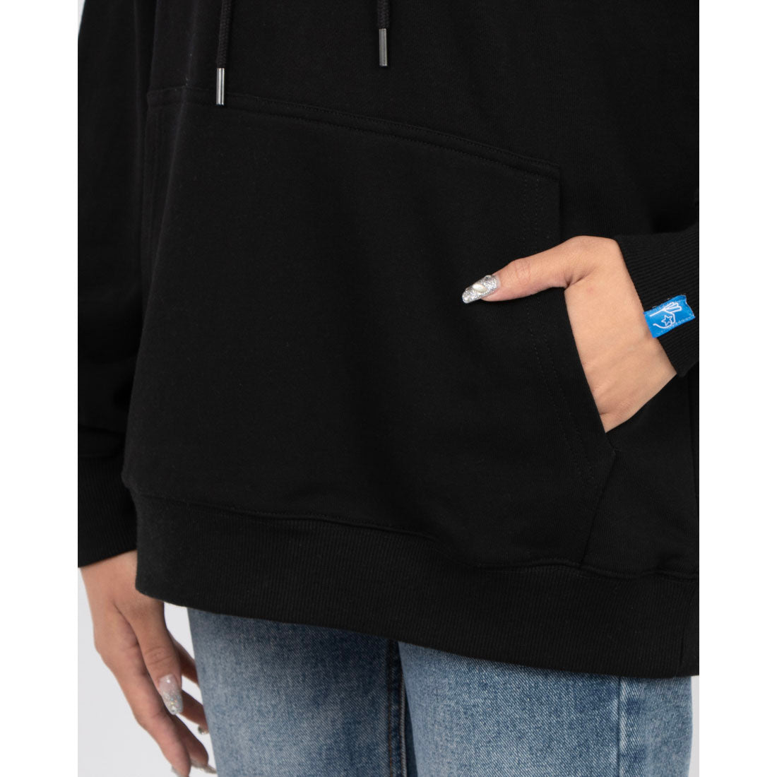 ロングライフアンドハピネス Longlife & Happiness Oui コットン オーバーサイズ フーディー （BLACK） BLACK