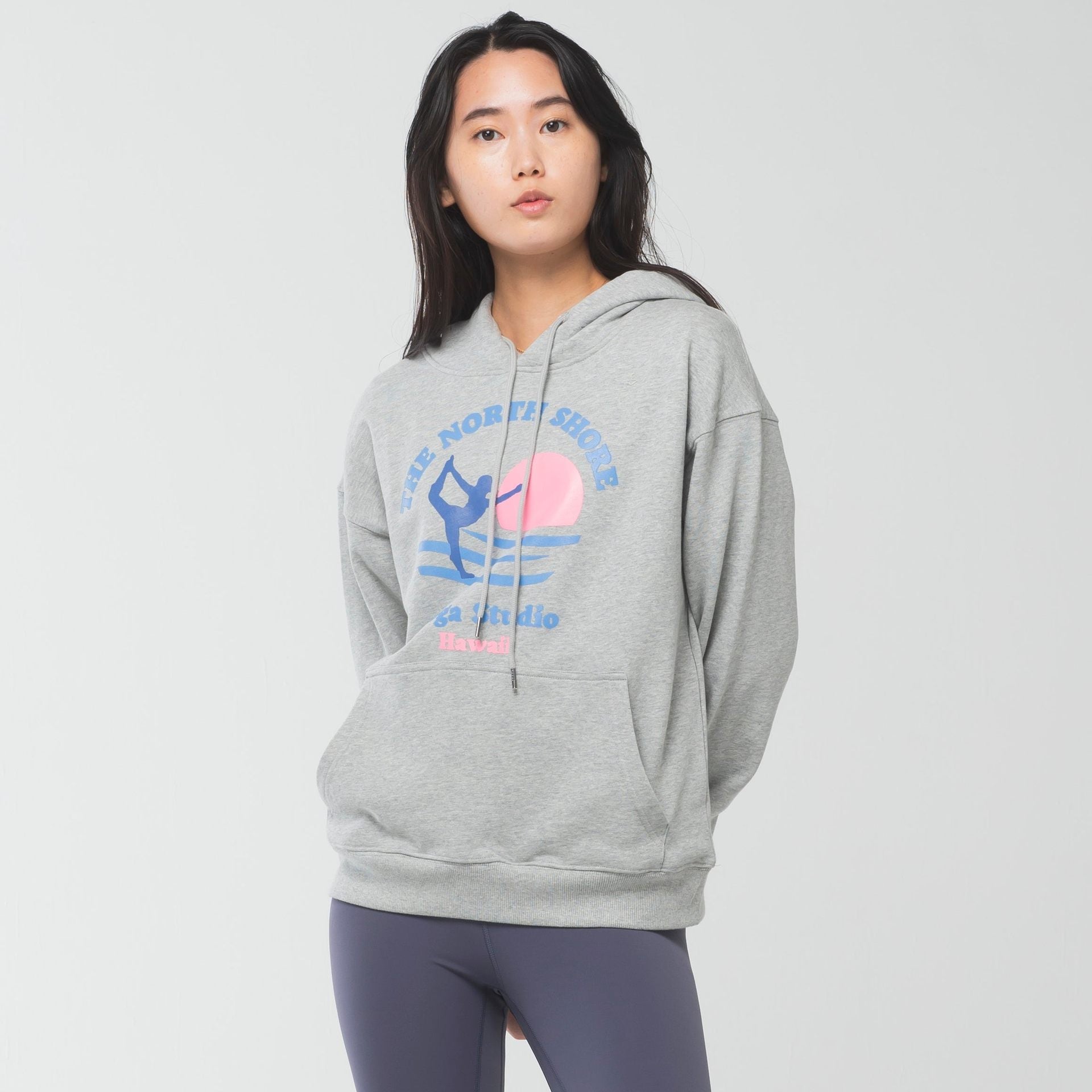 ロングライフアンドハピネス Longlife & Happiness North Shore コットン オーバーサイズ フーディー （GREY MARL） GREY MARL